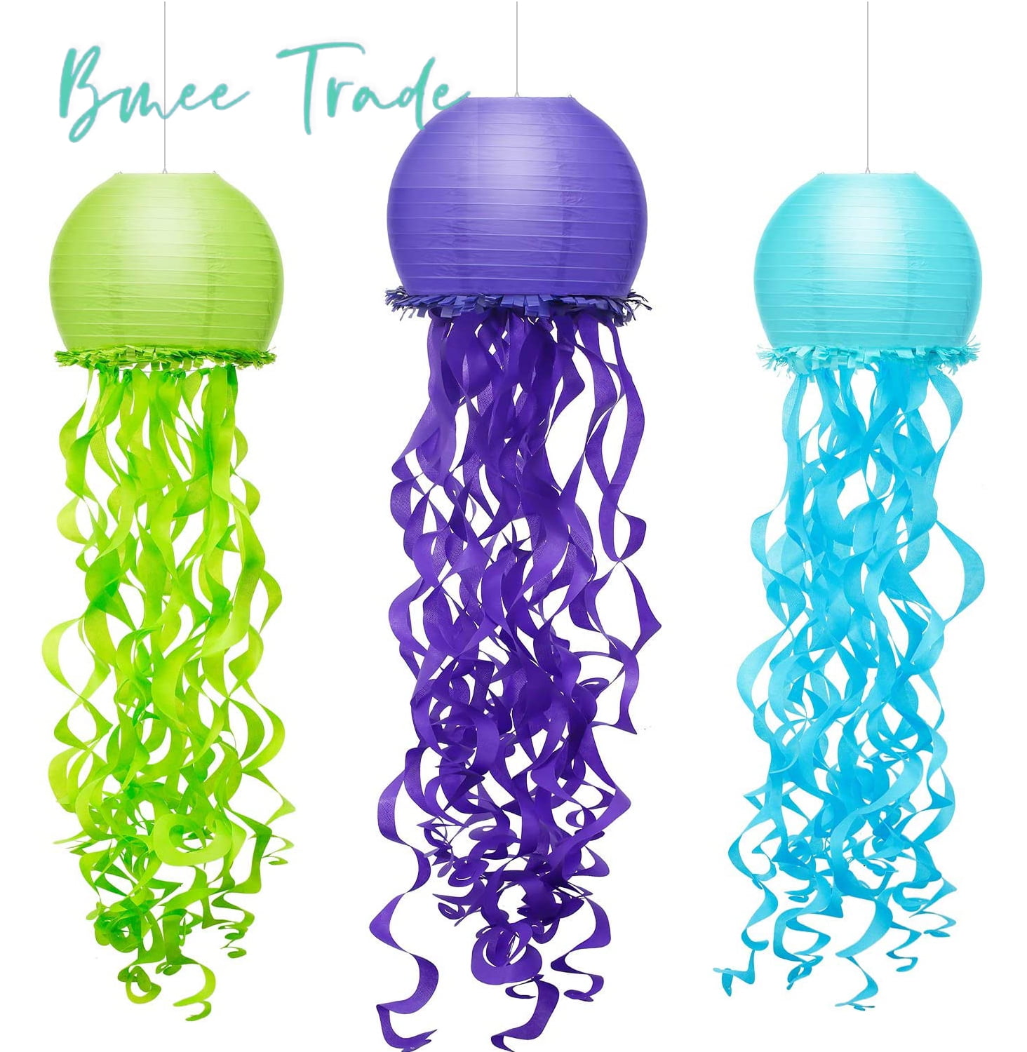 3 Pieces Jellyfish Paper Lanterns Mermaid Wishes Paper Lanterns