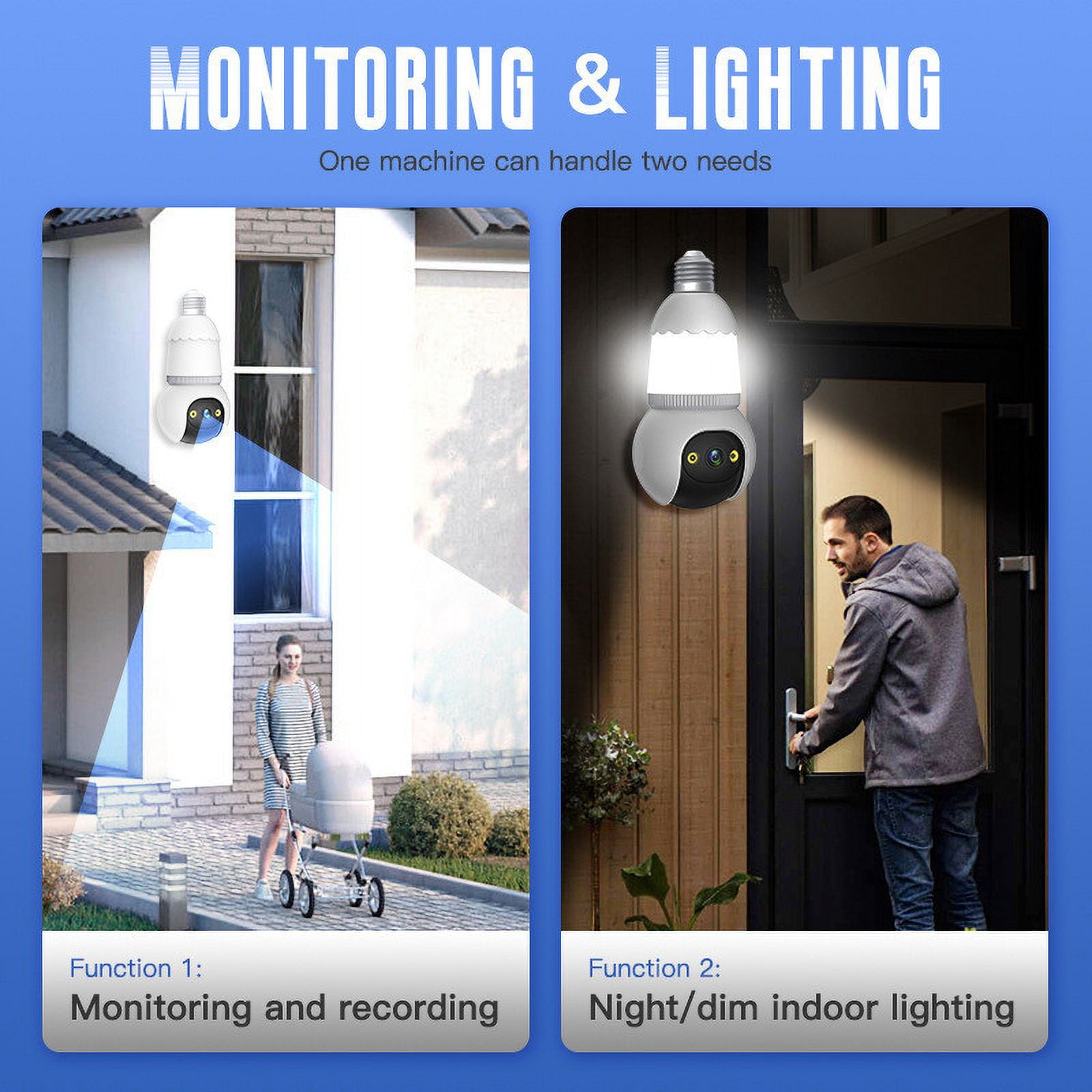 AZXY Wireless Security Camera,Smart Security Cameras,Indoor/Outdoor Smart Pet Monitors for Home,1080p Hd Night Vision Wifi 360 Smart Surveillance Camera