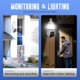thumbnail image 3 of Cámaras de seguridad inteligentes para exteriores con WiFi, vista 360° para el hogar, visión nocturna 1080P, intercomunicador bidireccional con detección de movimiento, auriculares Bluetooth IP66., 3 of 9