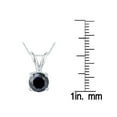 thumbnail image 2 of 1 Carat Round Black Diamond Solitaire Pendant in 14K White Gold, 2 of 5