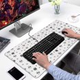 thumbnail image 2 of Long Mouse Pads for Desk,White Skull Heart Flower Pattern Desk Mats on Top Of Desks, Desk Mouse Pad Extra Large with 3mm Non-Slip Base and Stitched Edge for Gaming,Office,Work,Home 31.5"x15.7", 2 of 6
