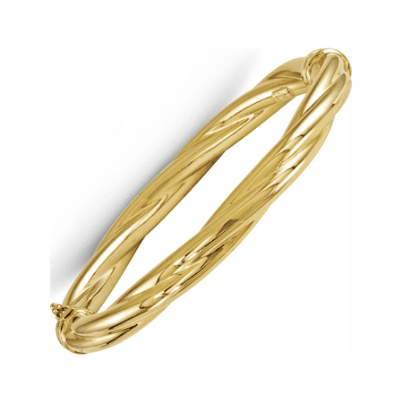 Leslie's - 14k Yellow Gold Polished Twisted Hinged Bangle Bracelet ...