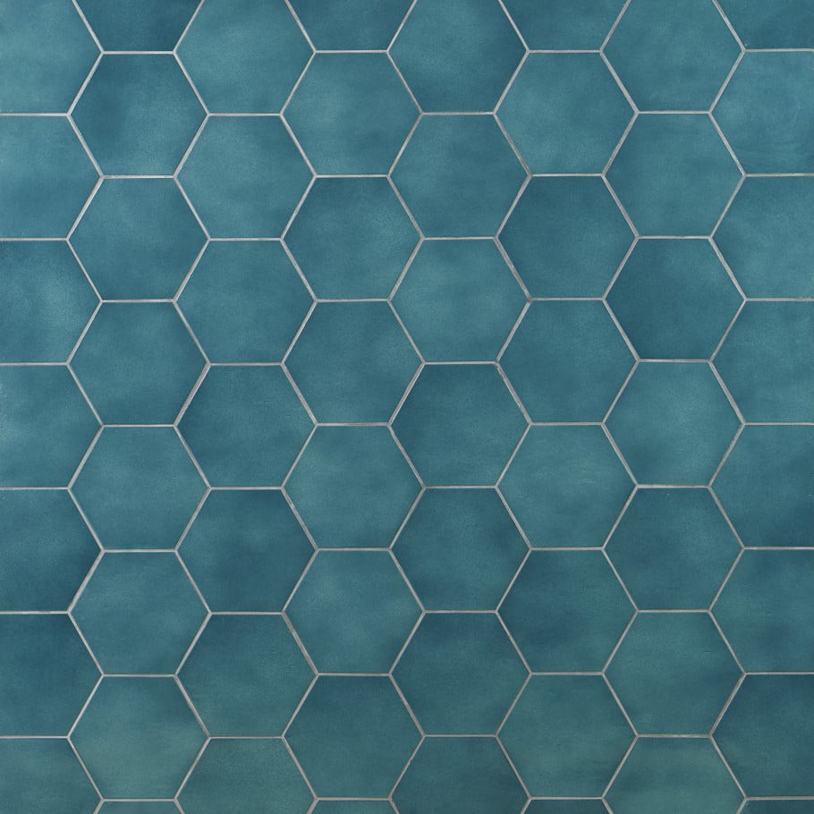 Appaloosa Black Hexagon 7 in 36 Pieces, 10.76 Sq. Ft. / Box Porcelain Floor and Wall Tile