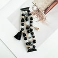 thumbnail image 2 of TECH CIRCLE Boho Bracelets for Apple Watch Series 8/7/SE/6/5/4/3/2/1/SE Women Fashion Cute Handmade Crystal Beads Stretchy Watch Strap for iWatch Bands 38mm 40mm 41mm,Black, 2 of 10