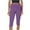 Purple, variant on Chbgutlmr Womens Capri Pants Mid Waist Silm Fitted Comfy Casual Workout Leggings Cropped Pants Summer