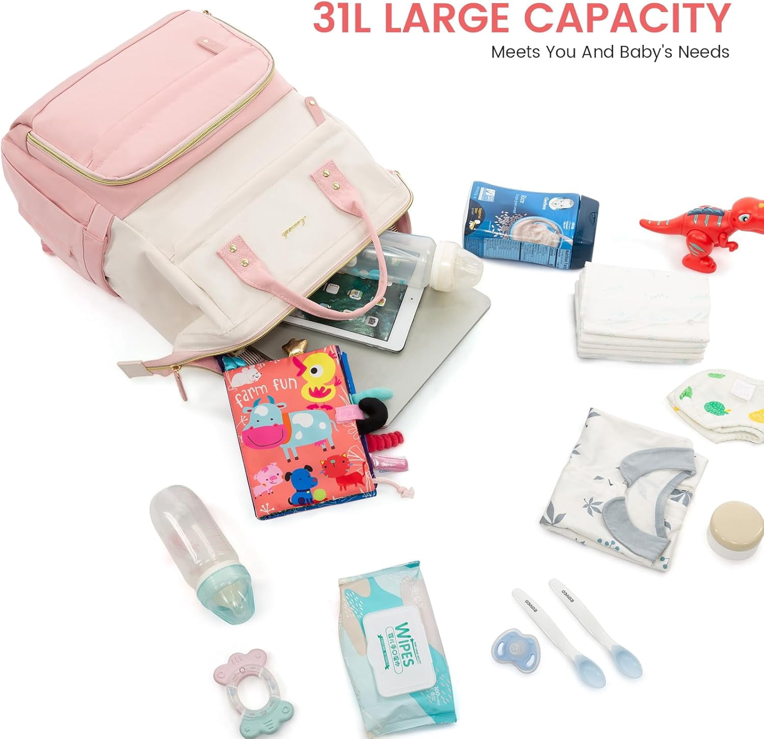 Lovevook Diaper Backpack,Large Diaper Bag Mummy Bag for New Mum Daddy,Convenient Work Travel Baby Bag for Office Mummy and Travel Essential Baby Shower