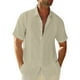 thumbnail image 1 of Minnieouse Camisa con botones para hombre, para viajar, senderismo, verano, fiesta en la piscina, caminar en la playa, Tops ajustados, ropa de Camisetas Caqui L, 1 of 5
