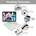 thumbnail image 6 of iPad Air 4 Gen 10.9 inch 2020 Keyboard Case - 7 Color Touchpad Backlit Detachable Wireless Bluetooth Keyboard Pencil Holder Slim Leather Smart Cover for New iPad Air 10.9" 4th Generation .Silver, 6 of 6