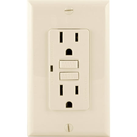 GFCI Receptacle, Tamper Resistant Light Almond 17821