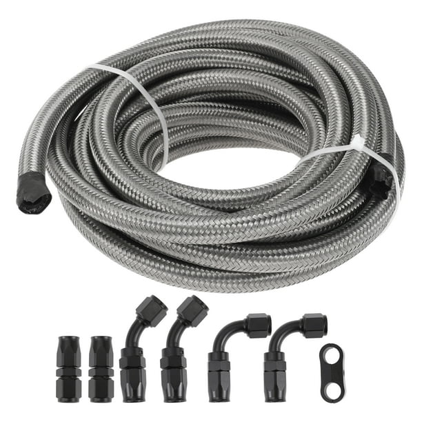 Kit de línea de combustible AN-6 de Unique Bargains 20 pies, manguera de vacío, adaptador de manguera