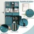 thumbnail image 6 of KIGOTY Kitchen Pantry Storage Cabinet, Double Tilt Out Trash Cabinets Freestanding Storage Cabinets, 2 Drawers and 1 Tilt Out Trash Cabinet, Kitchen, Dinning Room, Living Room, Blue, 6 of 7