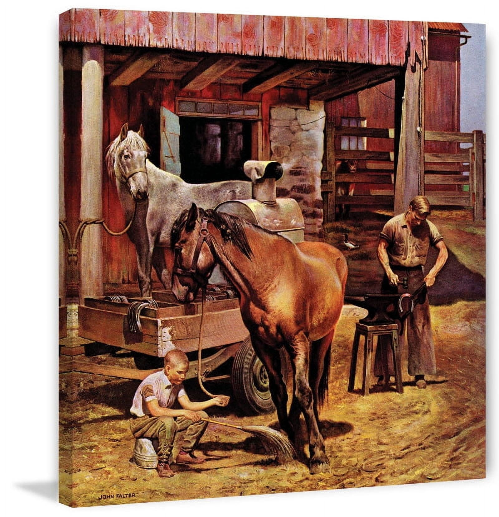 Marmont Hill "Blacksmith" by John Falter Painting Print on Canvas