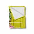 thumbnail image 2 of Live Laugh Love Soft Flannel Fleece Blanket, Tropical Pineapple Fruit with Sunglasses on Yellow Wood Board Joyful Print, Cozy Plush for Indoor and Outdoor Use, 70" x 90", Multicolor, by Ambesonne, 2 of 6