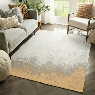 Well Woven Nepi Grey Abstract Distressed Area Rug 5x7 (5'3" x 7'3")