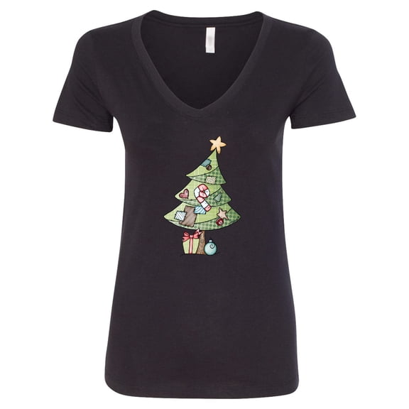 Inktastic Christmas Tree Women's V-Neck T-Shirt