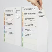 mcSquares Stickies Bright Dry-Erase Weekly Planner 2 Pack with Tackie Marker - Sticks to Stainless Steel (Any Shiny Surface) - 12x10 7-Day Wipe Off Whiteboard for Refrigerator, Mirror, Desk, and Glass
