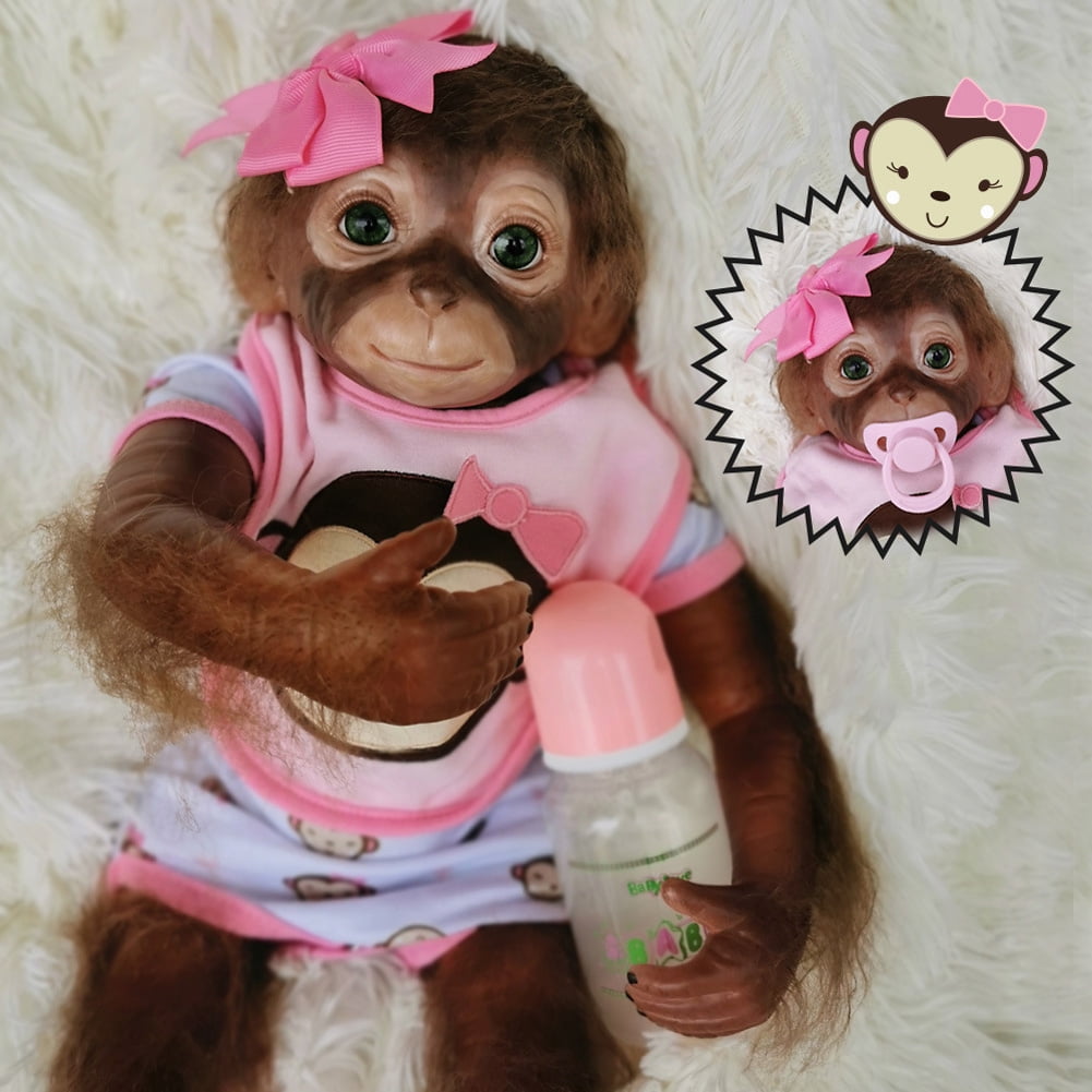 20Inch Cute Simulation Monkey Doll Child Toy Rebirth Baby Boys Girls ...