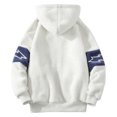 thumbnail image 5 of FINALGANG Men's Coat Oversized Color Block Plush Hooded Jacket Letter Graphic Print Long Sleeve Full Zipper Front Coat For Cold Weather Daily Casual Streetwear Soft Outerwear, 5 of 5