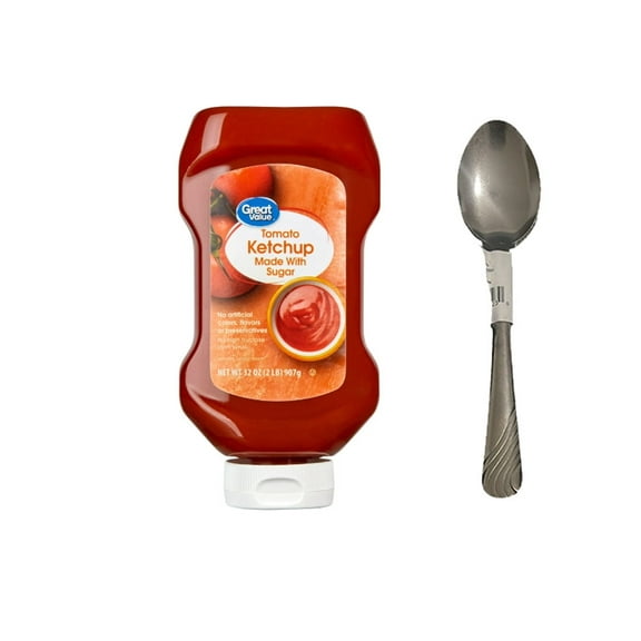 Gret Value Real Sugar Tomato Ketchup 32 oz with Spoon