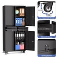 thumbnail image 4 of Danolapsi Metal Storage Cabinet, 73 Inch Garage Storage with Locking Doors and Adjustable Shelves, Heavy Duty Tool Cabinet with 2 Drawers, 4 of 7