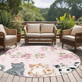thumbnail image 4 of Cherry Blossom Cats Round Area Rug 7Ft Washable Circle Rugs for Dorm Laundry Room, Pink Spring Modern Farmhouse Floral Non-Slip Carpet Floor Mats Indoor Outdoor Carpet Runner Aesthetic Home Decor, 4 of 8