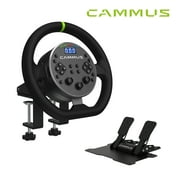 CAMMUS C5 Bundle, Portable Gaming Racing Wheel Direct Drive Steering Wheel with Pedals Table Clamp for PC Game