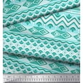 thumbnail image 2 of Soimoi Japan Crepe Satin Fabric Aztec Geometric Print Fabric by Yard 42 Inch Wide, 2 of 3