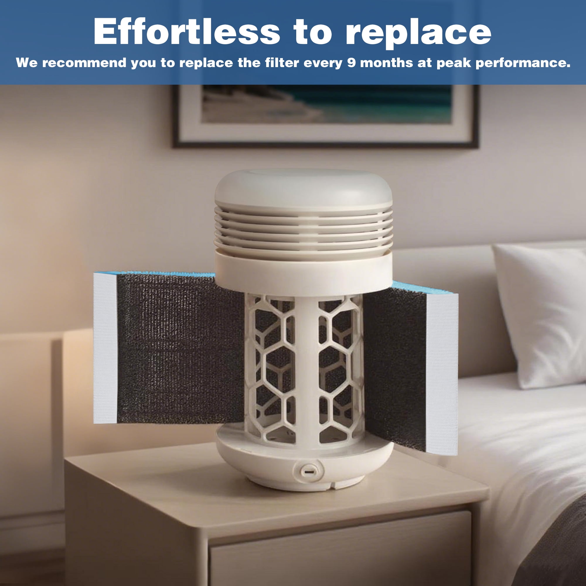 Blue Restful AllergenBlock Replacement Filter Compatible with Mini Blue Restful Air Purifier, H13 True HEPA with Activated Carbon Air Filter, 2 pack