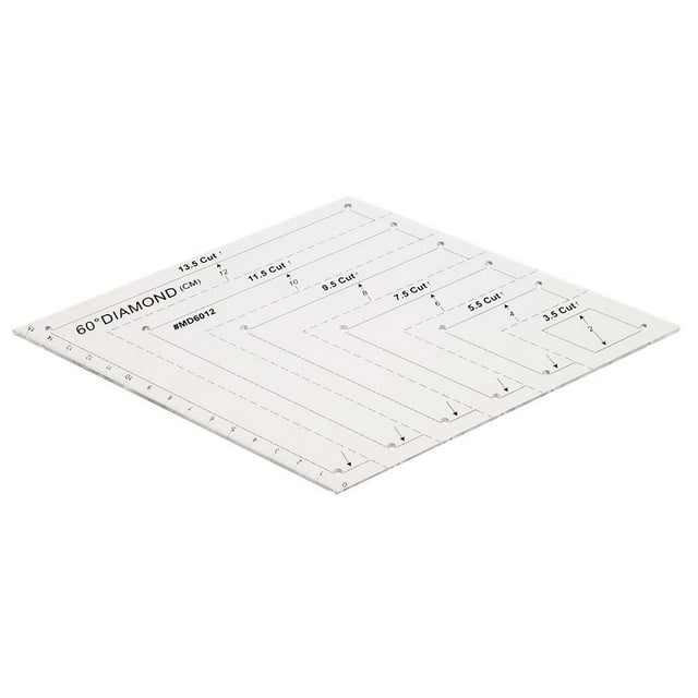 Plantilla de corte rotatorio de regla de acolchado con forma de de diamante de 60 degree para manualidades perfecl Regla para acolchado de rombos