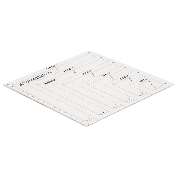 FVDPWYE 13.5 Cut 60 Degree Diamond Rhombus Template Quilting Ruler for DIY Patchwork