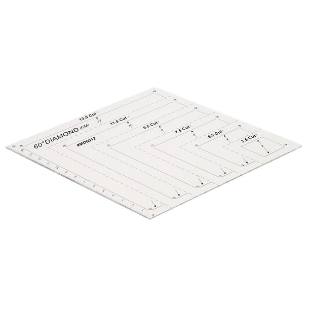 Plantilla de corte rotatorio de regla de acolchado con forma de de diamante de 60 degree para manualidades perfecl Regla para acolchado de rombos