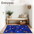 thumbnail image 3 of ODIKA 5'x7' Machine Washable Non-Slip Area Rug, Alphabet Galaxy Exploration Featuring Planets and Shooting Stars High Traffic Rug with Pad, Blue, 699824, 3 of 8