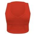 thumbnail image 4 of HAPIMO Women's Slim Basic Tank Crop Tops Clearance Sleeveless Fitness Summer Beach Tees Deep V Neck Shirts Workout Casual Ribbed Sports Yoga Tops for Teen Girls Orange, 4 of 5