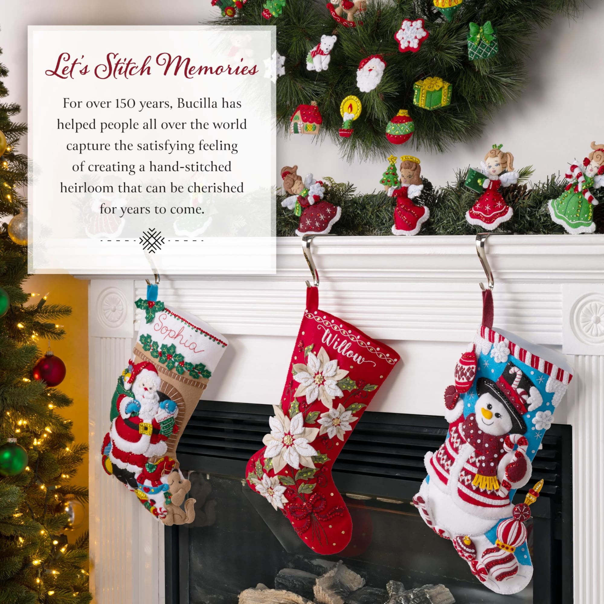 Bucilla Felt Stocking Kit, North Pole This Way, 18 in, Multicolor, Felt