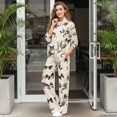 thumbnail image 3 of Glofpot Workout Sets for Women 2 Piece Outfits, Mock Neck Sweatshirt Long Sleeve Pullover Tracksuit, Wide Leg Trousers with Pockets, Matching Lounge Set, Airport Outfit, Duck Camo Bow Sweat Suit, 3 of 8