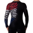 thumbnail image 2 of Raven Fightwear Women's Aerial Assault BJJ Rash Guard MMA Red/White/Blue, 2 of 3