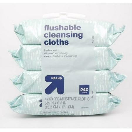 Up & Up Flushable Cleansing Pre-Moistened Ultra-Soft Cloths Fresh Scent 240ct