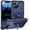 Blue, variant on ELEHOLD Hybrid Rugged Case for iPhone 16 Pro Max Full Body Protection with Metal Magnetic 360° Rotating Ring Holder Kickstand Shockproof Heavy Duty Case for iPhone 16 Pro Max,Silver