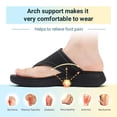 thumbnail image 3 of FitVille Wide Flip Flops for Women with Arch Support Women Beach Flip Flops Pool Slippers Non Slip, Jet Black, 3 of 8