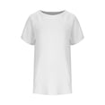 thumbnail image 4 of GigrtiJin Blouses Décontractées pour Femmes Tendance Manches Courtes Col Rond Tunique Haut Mode Couleur Unie Chandail Ample, 4 of 6