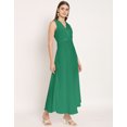 thumbnail image 3 of Moomaya Solid Wrap Style Maxi Dress, Sleeveless V-Neck A-Line Party Dress, 3 of 8