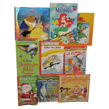 Kids Children Book Lot - (Rudolph Thankgiving Magic School Bus Disney & Skyppjon Jones) - 9 Books