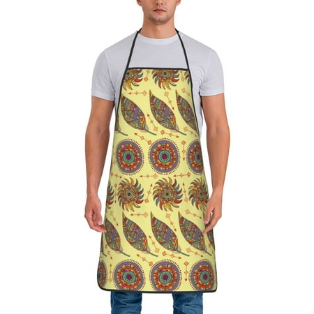 

Gaeub Bohemia Print Apron for Men and Women Waterproof Apron for Cooking Dishwashing Lab Butcher Dog Grooming