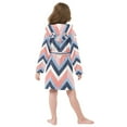 thumbnail image 7 of FORMRS Niños Bathrobe Unisex Hooded Robe Soft Plush Pajamas Sleepwear, Size 7-9T, White Geometric, 7 of 7