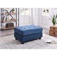 thumbnail image 5 of Malone Navy Blue Tufted Ottoman, 5 of 5