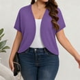 thumbnail image 6 of TGSLY Plus Size Cropped Cardigan for Women Lightweight Soft Open Front Short Sleeve Shrug Tops Loose Casual Solid Color Elegant Cover Up XXXXXL, 6 of 10