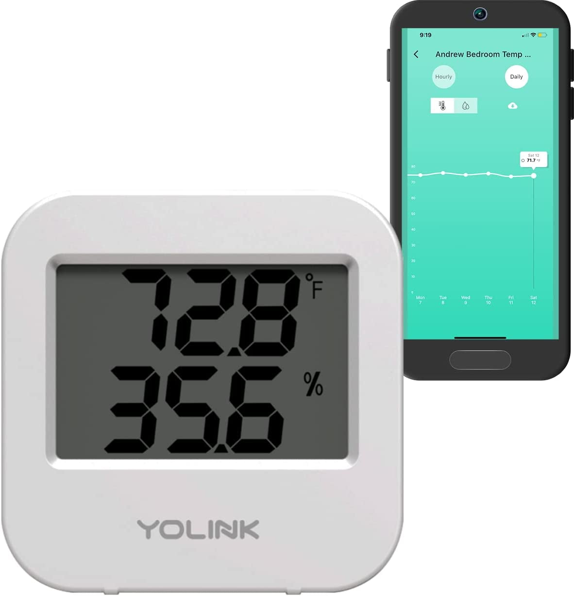 YoLink Smart Wireless Temperature & Humidity Sensor, Wide Temp Range