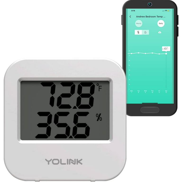 YoLink Smart Outdoor Temperature Sensor with Probe, Thermometer, 1000' Long  Range, 2+ Years Battery Life, App for Remote Monitoring & Alerts, Alexa