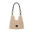 thumbnail image 1 of Woven Openwork Knitted Beach Handbag Sports Bag with Adjustable Shoulder and Underarm Strap for Large Item Carrying, 1 of 6