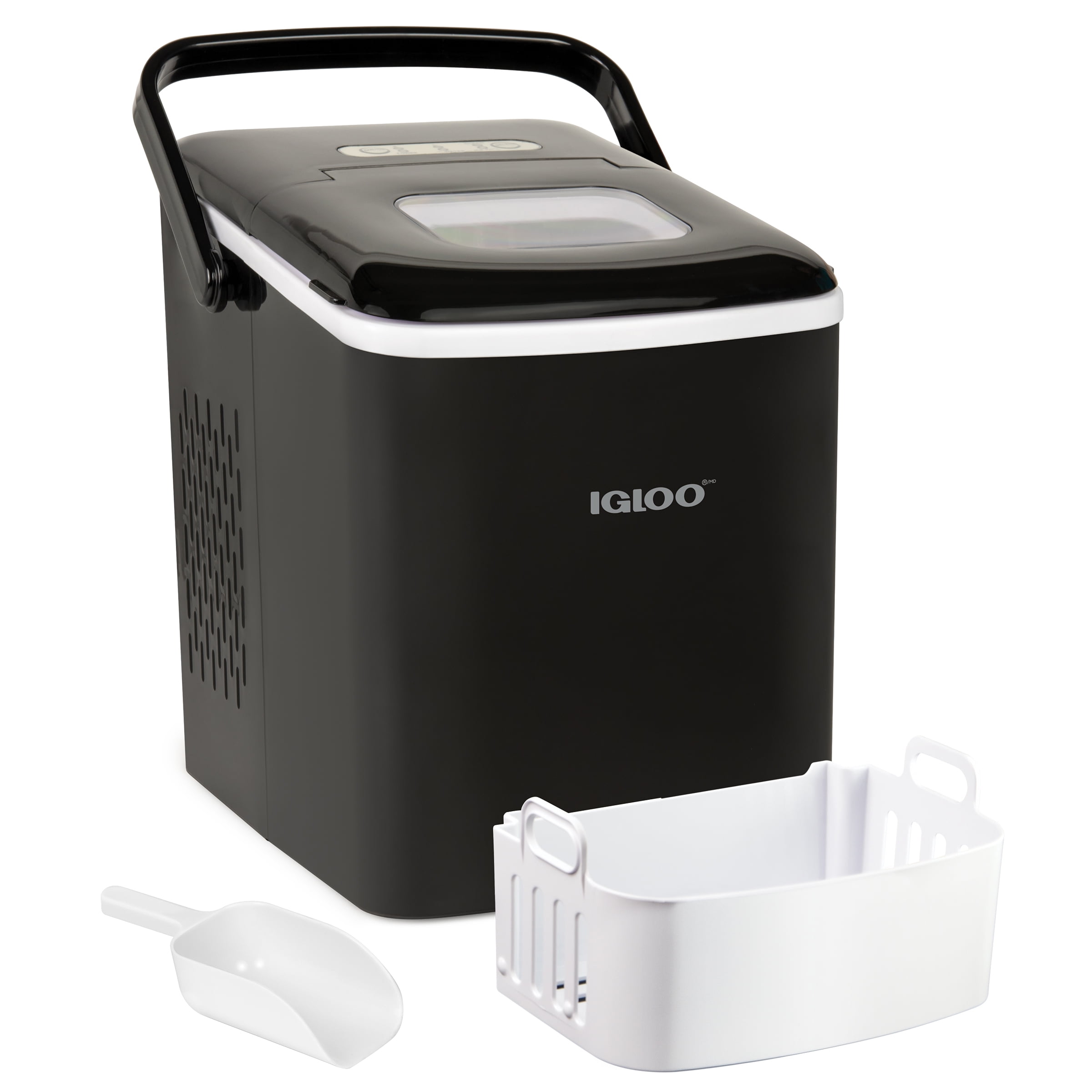 Igloo 26lb Automatic Self-Cleaning Portable Ice Maker – White with Handle